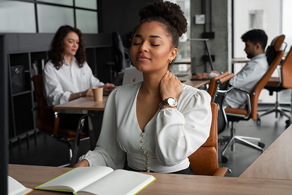 Workplace wellness program with employees participating in health activities