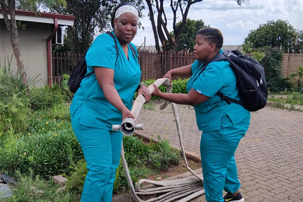 Modern training classroom with first aid equipment